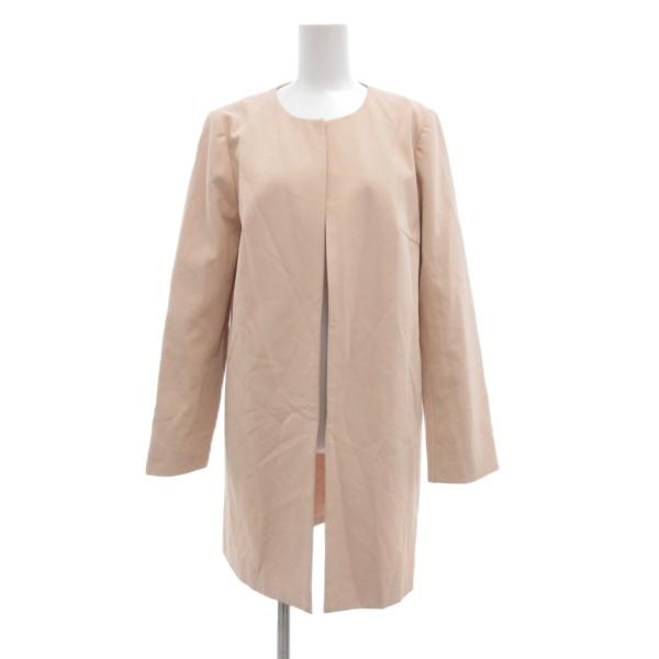 エムプルミエ M-Premier ノーカラーコート ジャケット ミドル丈 F ベージュ /JS ■G...