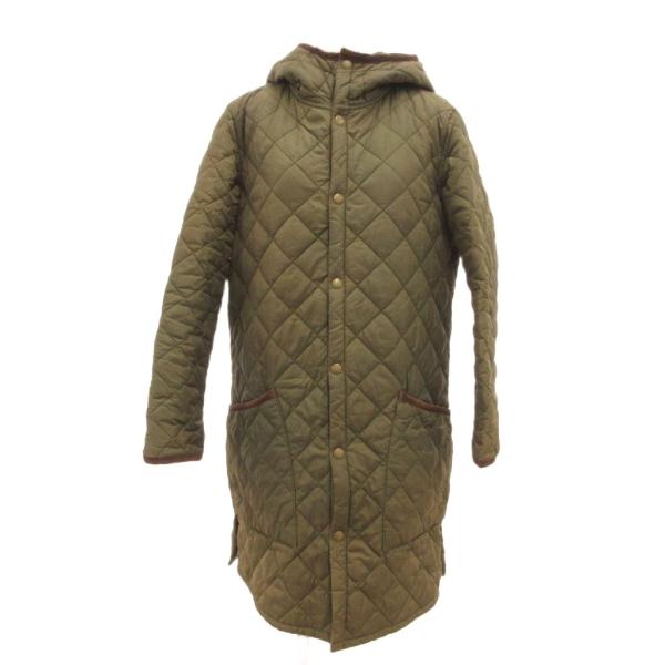 バブアー Barbour キルティングコート ジャケット ミドル丈 フード 中綿 34 緑 グリーン...