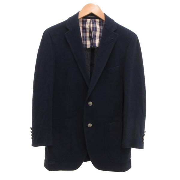 タリアトーレ TAGLIATORE 紺ブレ テーラードジャケット ブレザー 鹿の子 46 ネイビー ...
