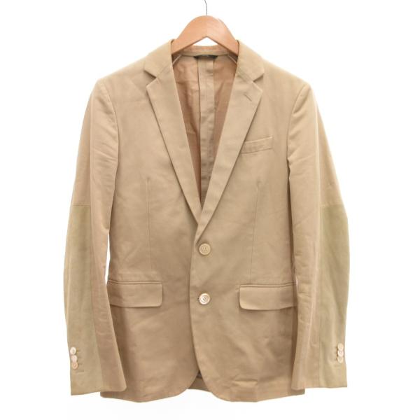 フェンディ FENDI テーラードジャケット スエード切替 2B センターベント 44 ベージュ /...