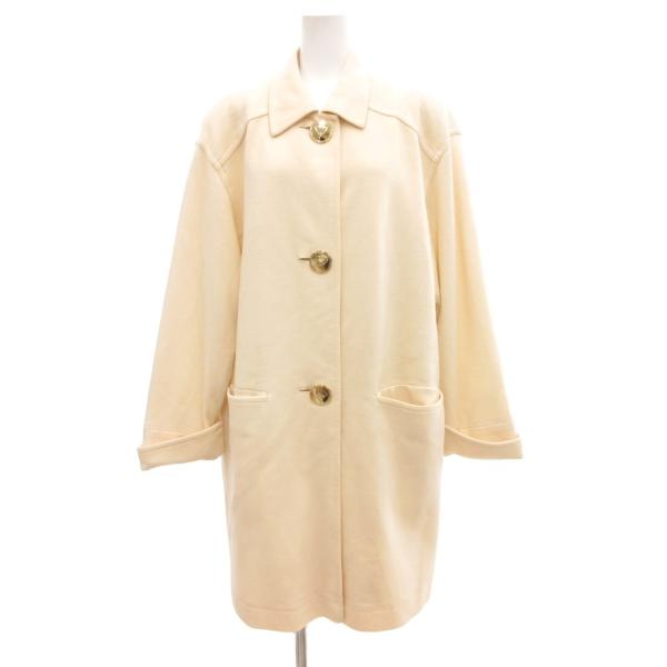 レオナール LEONARD FASHION ステンカラーコート  ロング メタルボタン ウール 9 ...