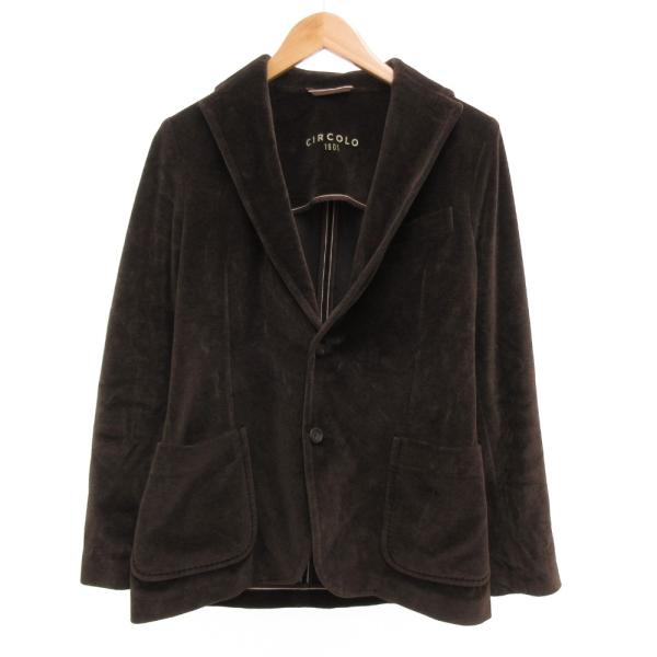 チルコロ1901 CIRCOLO1901 テーラードジャケット ベロア 2B パッチポケット M 茶...