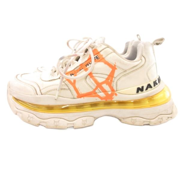 ネイキッドウルフ NAKEDWOLFE スニーカー シューズ 厚底 ロゴ 41 白 ホワイト オレン...