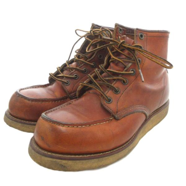 レッドウィング REDWING ショートブーツ レザー 茶 ブラウン レースアップ ミドルカット U...