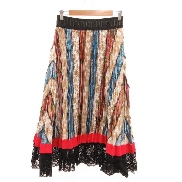 ヴィヴィアンタム VIVIENNE TAM プリーツスカート ミモレ ロング ジャガード 総柄 38...