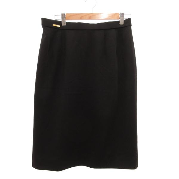 レオナール LEONARD スカート ひざ丈 イージー ウール 76-99 黒 ブラック /JS ■...
