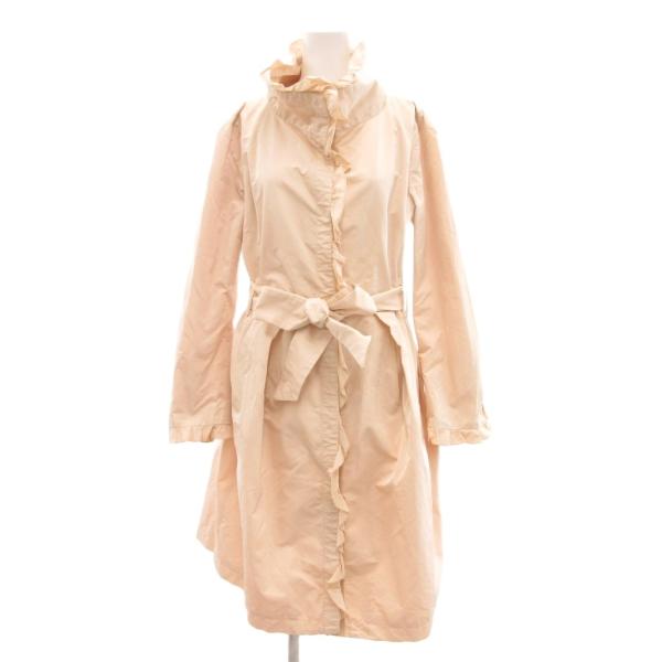 ヴァレンティノ ヴァレンチノ  VALENTINO ロングコート スタンドカラー フリル 44 ベー...