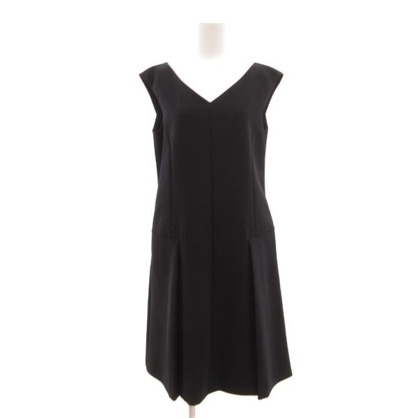 フォクシーニューヨーク FOXEY NEW YORK ノースリーブワンピース Vネック フレア 40...