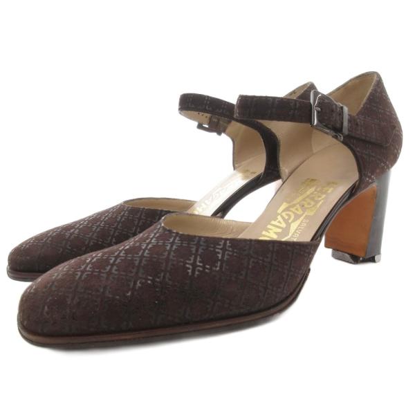 サルヴァトーレフェラガモ Salvatore Ferragamo アンクルストラップパンプス ヒール...