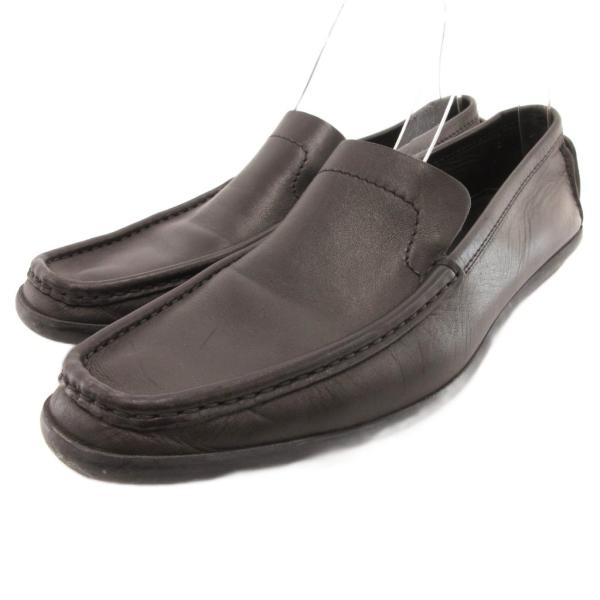 グッチ GUCCI スリッポン ローファー シューズ レザー 37.5 黒 ブラック /JS ■GY...