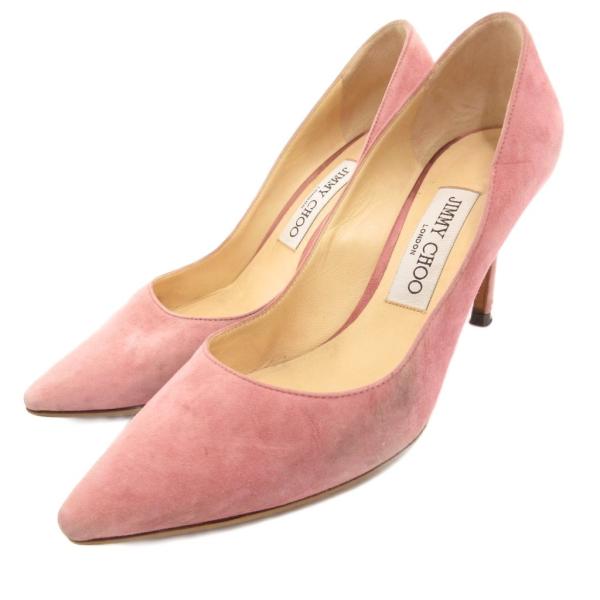 ジミーチュウ JIMMY CHOO パンプス シューズ ハイヒール スエード 36.5 ピンク /J...
