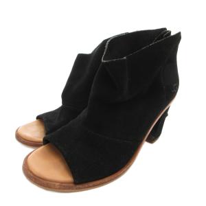 アグ UGG サンダル オープントゥ スエード レザー 22.5 黒 ブラック /FF ■GY62 レディース