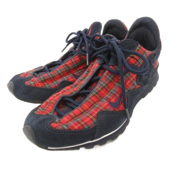 ナイキエーシージー NIKE ACG スニーカー シューズ チェック柄 赤 レッド 紺 ネイビー /...