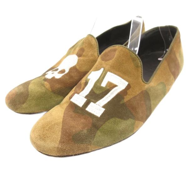 ハイドロゲン HYDROGEN ローファー スリッポン シューズ スエード カモフラ柄 迷彩 ナンバ...