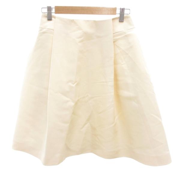 フォクシー FOXEY フレアスカート ひざ丈 プリーツ 38 白 ホワイト /JS ■GY62 レ...