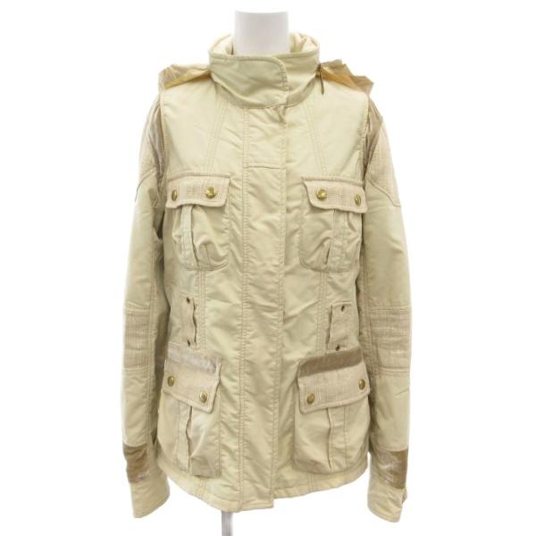 エトロ ETRO M-65 ジャケット ブルゾン ベロア切替 リネン混 シルク混 44 ベージュ /...