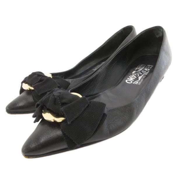 サルヴァトーレフェラガモ Salvatore Ferragamo ヴァラリボン パンプス シューズ ...