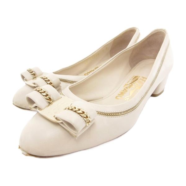サルヴァトーレフェラガモ Salvatore Ferragamo ヴァラリボン パンプス シューズ ...