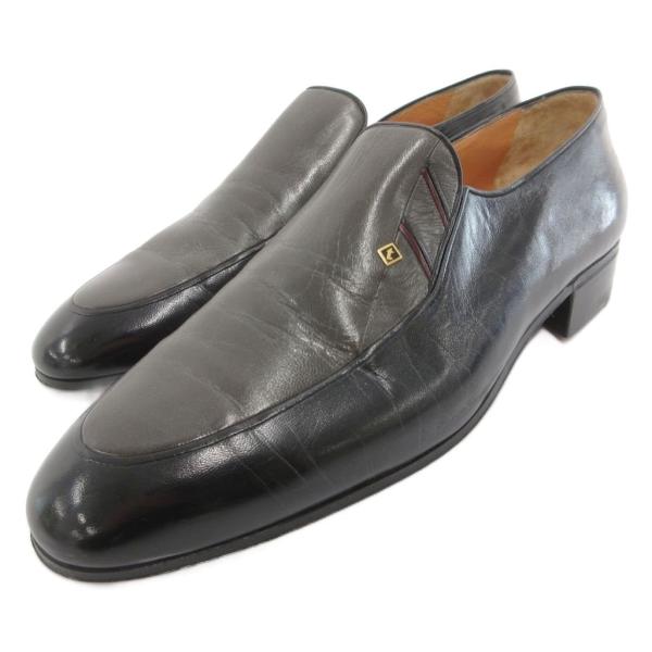 ア・テストーニ a.testoni ローファー シューズ ビジネス レザー バイカラー 7.5 黒 ...