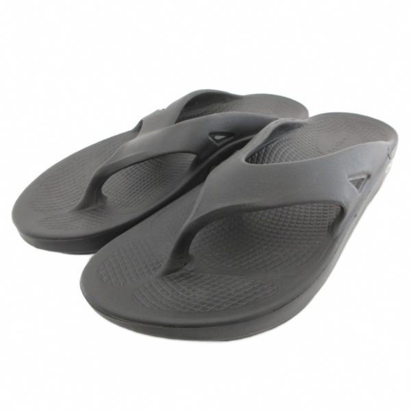 ウーフォス OOFOS ビーチサンダル ビーサン トング ラバー M7 W9 40 黒 ブラック /...