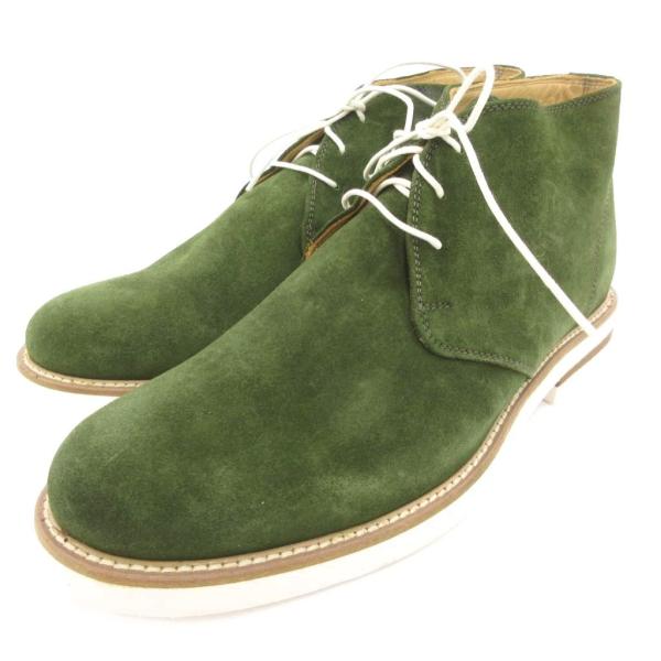 イルカンパゴ ILCAMPAGO チャッカブーツ シューズ スエード レザー 42 緑 グリーン /...