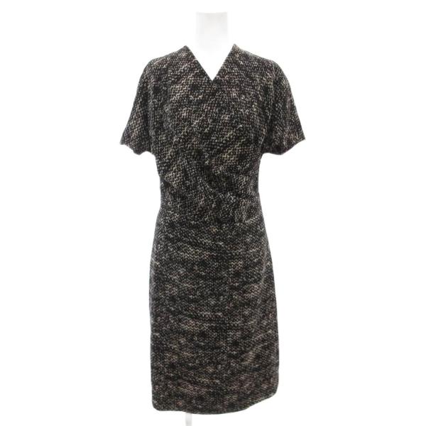 ボッテガヴェネタ BOTTEGA VENETA カシュクールワンピース 42 半袖 ロング ミモレ ...