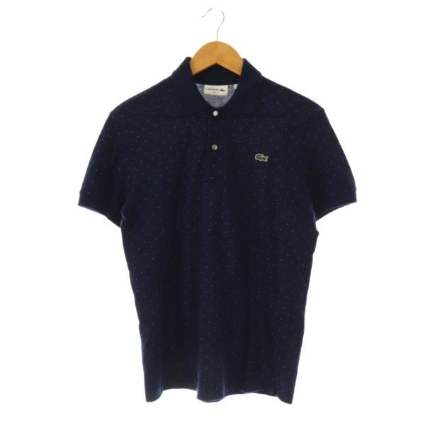 ラコステ LACOSTE ポロシャツ ドット柄 カットソー US S 紺 青 /CX ■OS ■GY...