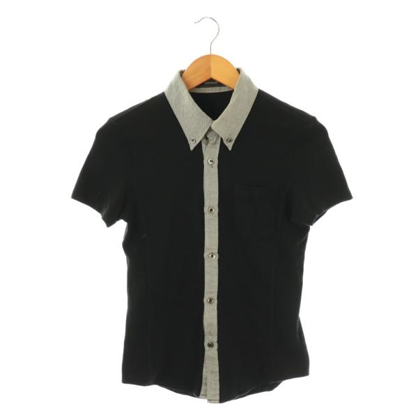 アルチザン ARTISAN ボタンダウンシャツ 半袖 スタンドカラー S 黒 ブラック /AT ■O...