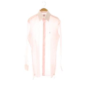 ダンヒル dunhill ボタンダウンシャツ ストライプ 長袖 ピンク ホワイト /DF ■GY53 メンズ