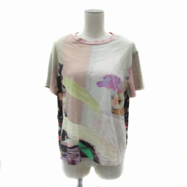 アメリ AMERI Tシャツ カットソー 半袖 ラウンドネック 総柄 オーバーサイズ マルチカラー ...