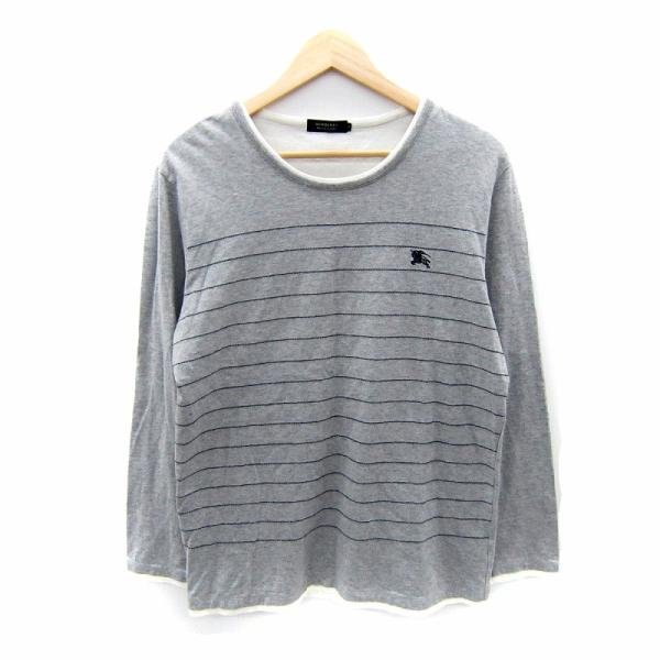 バーバリーブラックレーベル BURBERRY BLACK LABEL カットソー 長袖 ラウンドネッ...