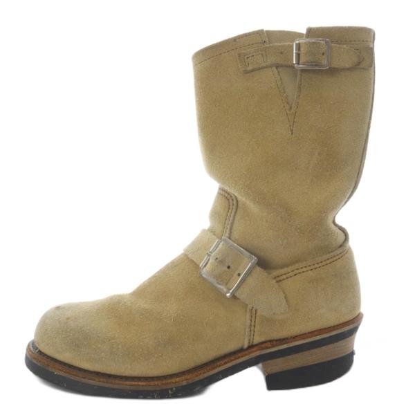 レッドウィング REDWING エンジニアブーツ ミドル スエード 7 ベージュ /YO23 ■GY...