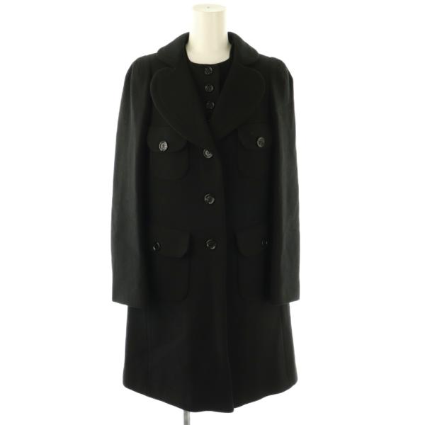 シーバイクロエ SEE BY CHLOE コート レイヤード ウール ミドル 40 ブラック 黒 /...