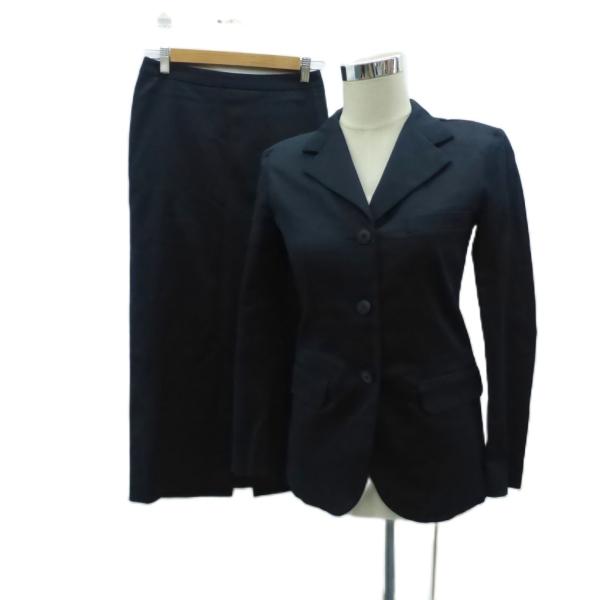 アニエスベー スーツ セットアップ 上下 ジャケット ミドル丈 タイトスカート ロング丈 上S下M ...