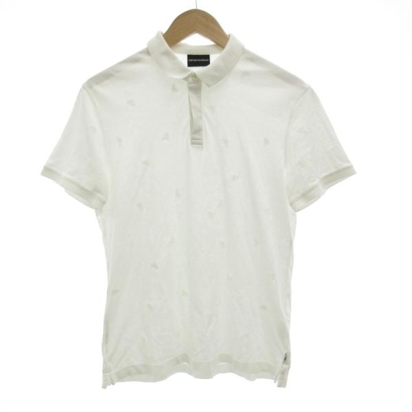エンポリオアルマーニ EMPORIO ARMANI ポロシャツ ロゴ刺繍 半袖 L 白 ホワイト /...