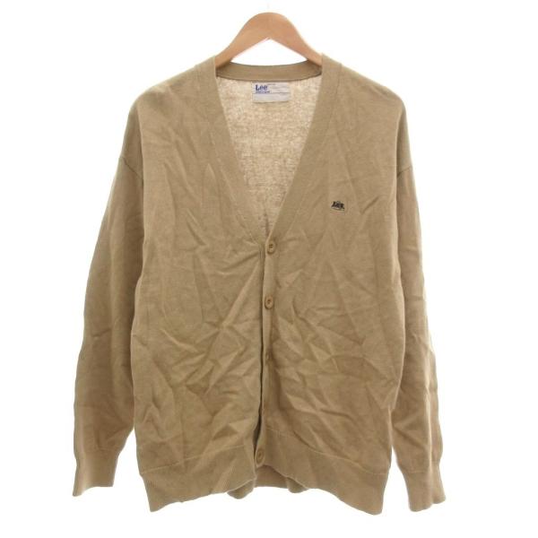 リー LEE SPORTS WEAR カーディガン 麻 リネン ロゴ刺繍 38 ベージュ /JS ■...