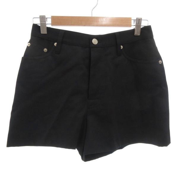 アニエスベー agnes b. PARIS ハーフパンツ ショーツ ウール ツイル 38 黒 ブラッ...