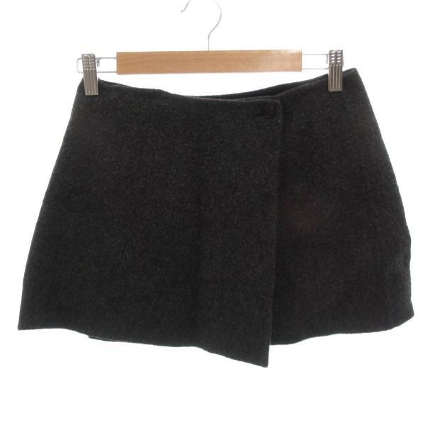 ダナキャランニューヨーク DKNY ミニスカート ウール ラップ 2 グレー /FF ■GY53 レ...