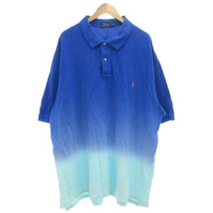 ポロ ラルフローレン POLO RALPH LAUREN ビックシルエットポロシャツ 半袖 鹿の子 ポニー刺繍 グラデーションデザイン 4XLT