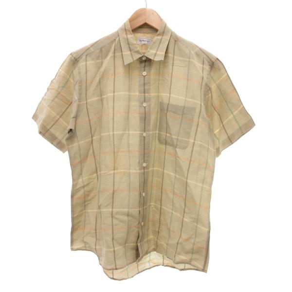 バーバリーズ Burberrys ヴィンテージ シャツ 半袖 チェック柄 ボックスカット L ベージ...