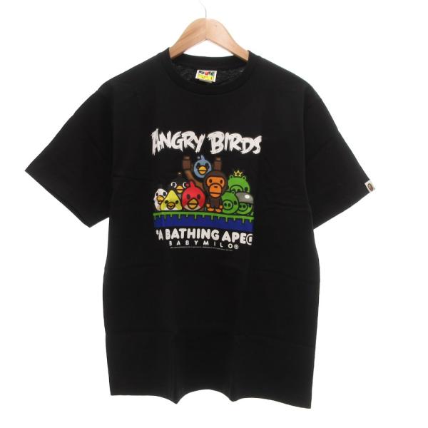 アベイシングエイプ A BATHING APE アングリーバーズコラボ Tシャツ 半袖 プリント L...