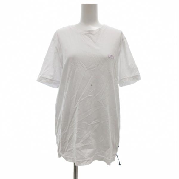 フェンディ FENDI Tシャツ カットソー ロゴ刺繍 半袖 L 白 ホワイト /JS ■GY53 ...