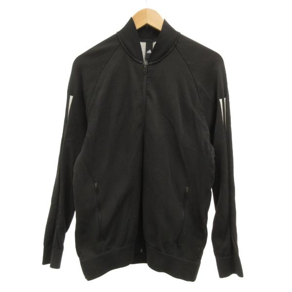 アディダス adidas ジャージ ブルゾン ジップアップ ロゴ L 黒 ブラック /JS ■GY5...