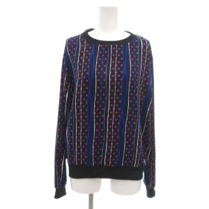 MELANGE プルオーバー 紺 ネイビー 長袖 ラウンドネック ドット柄 /NL ■GY58 レディース