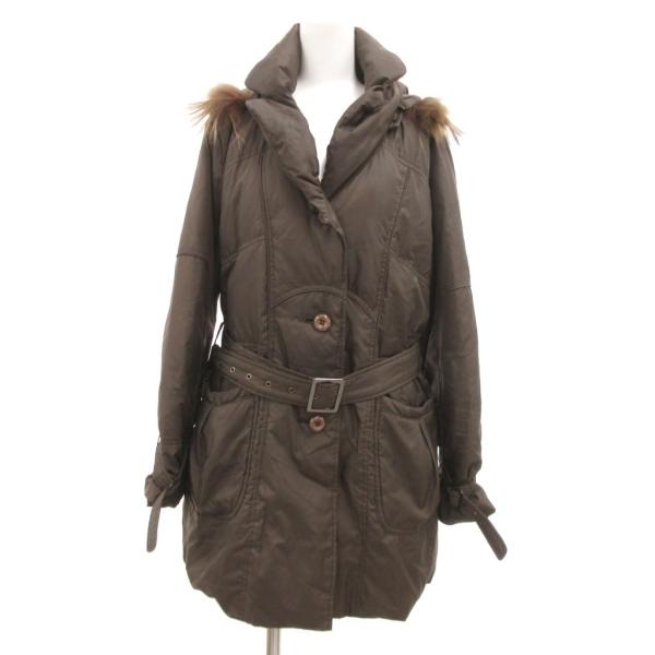 セシオセラ CECI OU CELA ダウンジャケット ブルゾン ラクーンファー 40 茶 ブラウン...