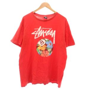 ステューシー STUSSY Tシャツ L 赤 レッド ロゴプリント グラフィックプリント 半袖 /YJ ■GY61 メンズ