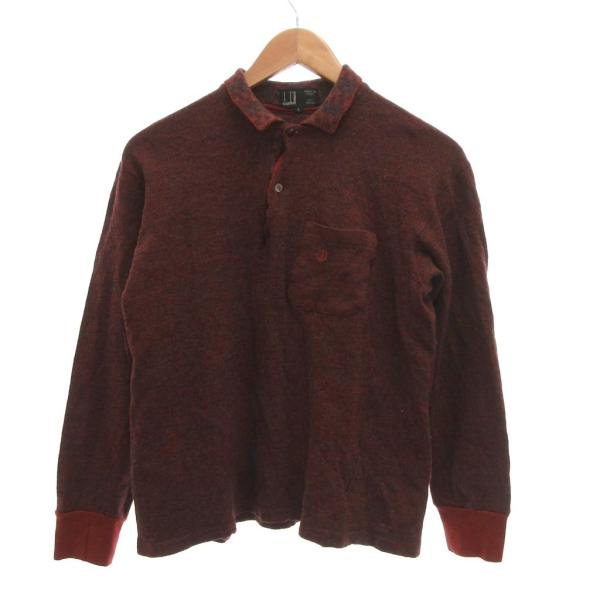 ダンヒル dunhill ニット ポロシャツ 長袖 ウール L 赤 レッド /JS ■GY61 メン...