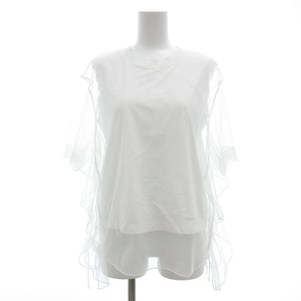 アダムエロペ Adam et Rope' ギャザーチュールトップス カットソー レイヤード ノースリ...