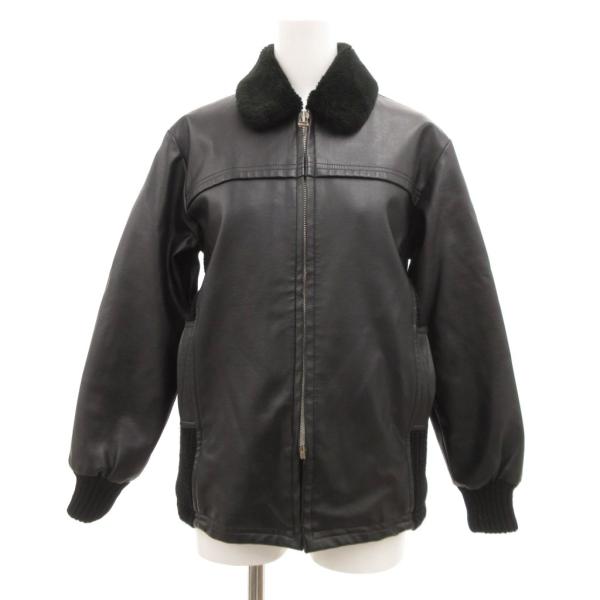 エコレザージャケット ブルゾン エコファー 黒 ブラック /JS ■GY61 キッズ