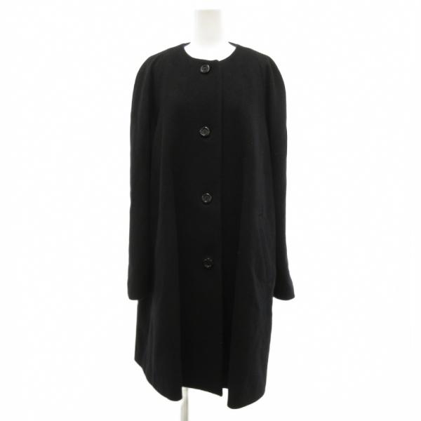 フェリス FELICE ノーカラーコート ロング メルトン F 黒 ブラック /JS ■GY61 レ...